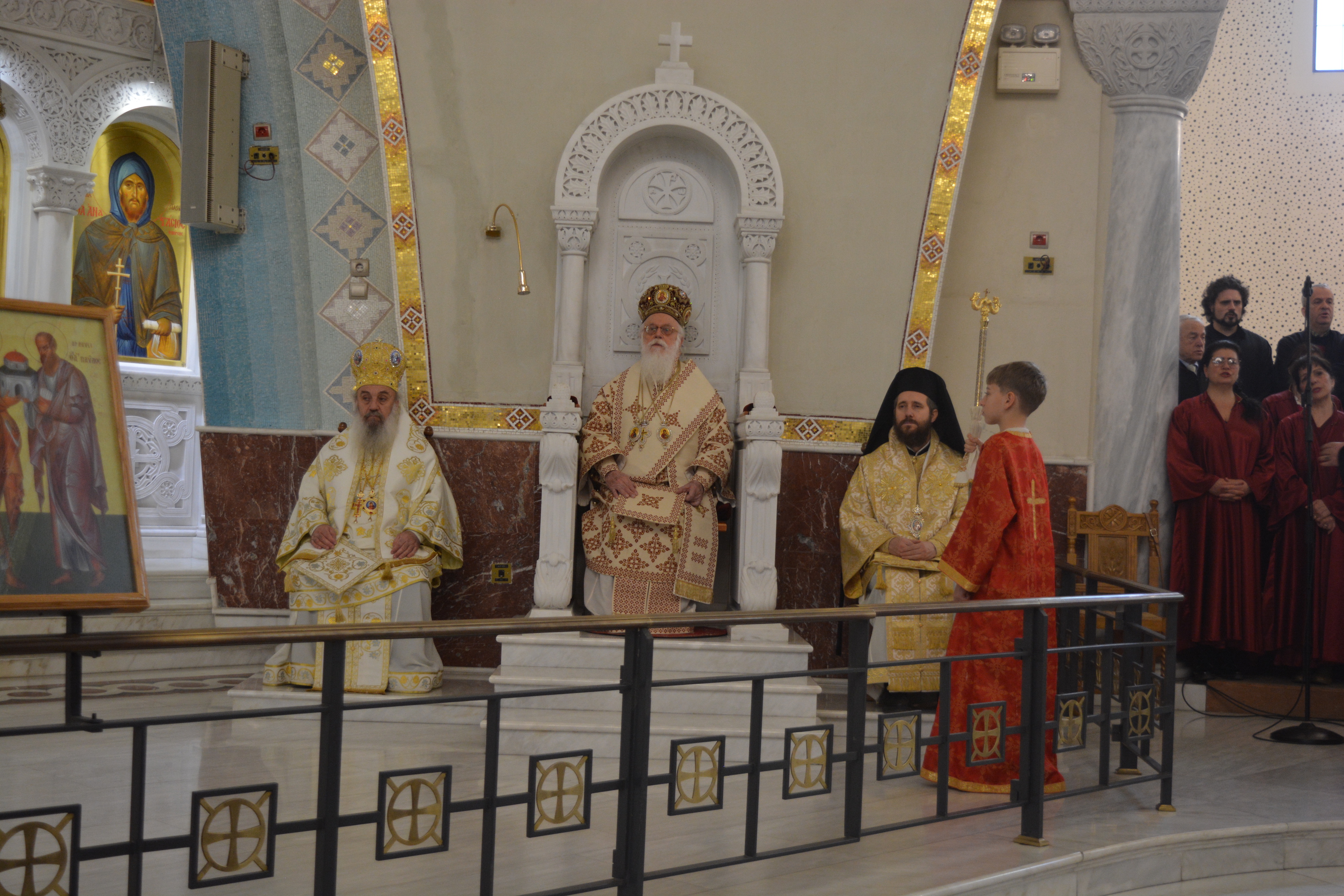 Archbishop Anastasios with Metropolitan Nathanael, Bishop Asti - and Daniel Hoppe as altar server