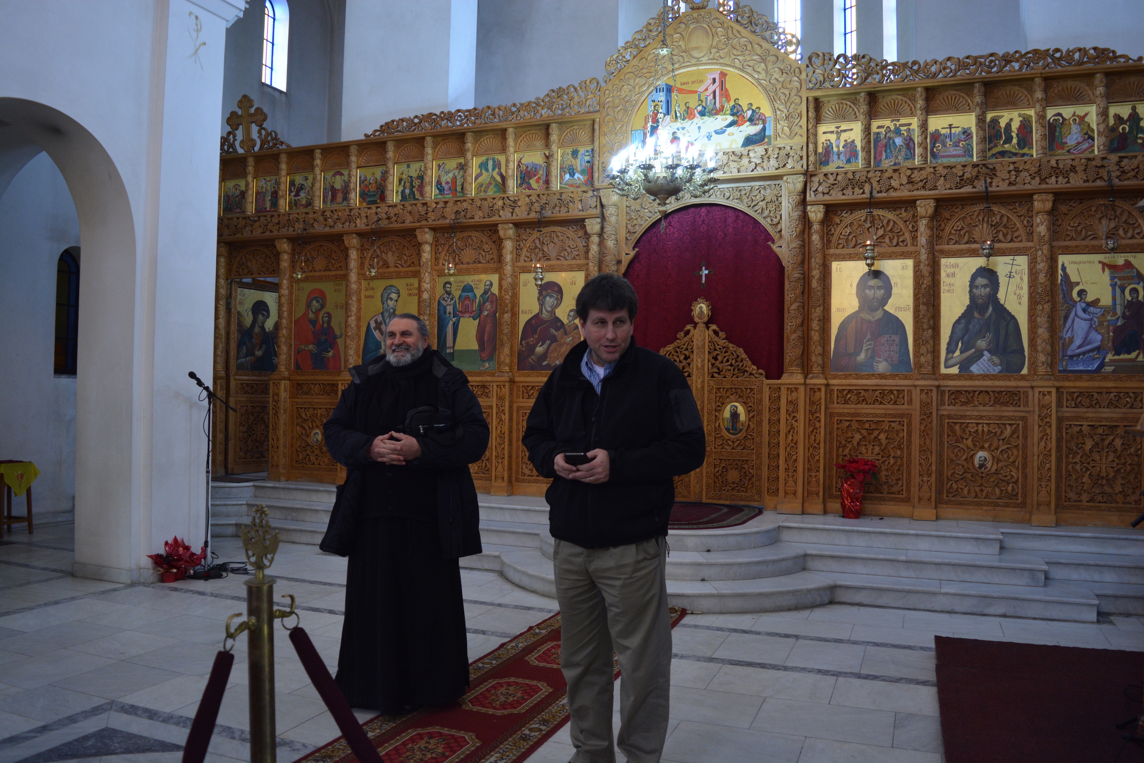 With Father Gerassim in his Church in Durrës